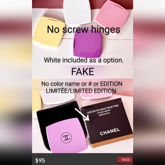 How to Recognize authentic CC Compact Mirrors! Not for Sale! 🖤$46 on Chanel RN! - Picture 5 of 16